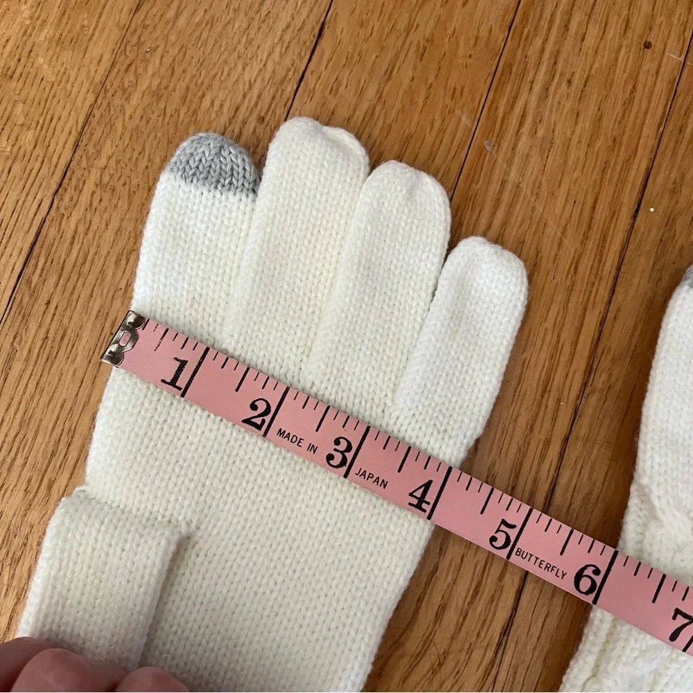 baby gap Large 20cm knit Cable winter Gloves cream snow white Ivory Frost Cream